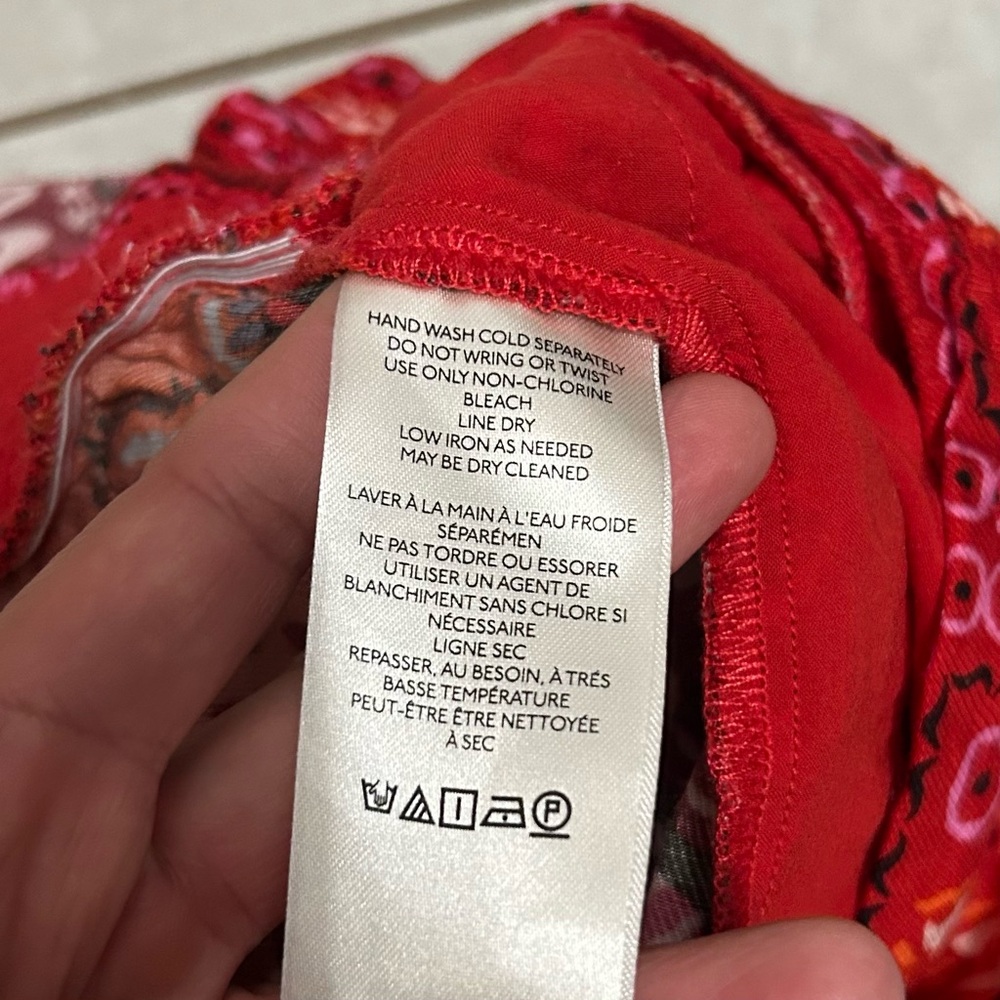 Anthropologie Ruched Wide-Leg Shorts in a red bohemian floral print - Picture 3 of 5